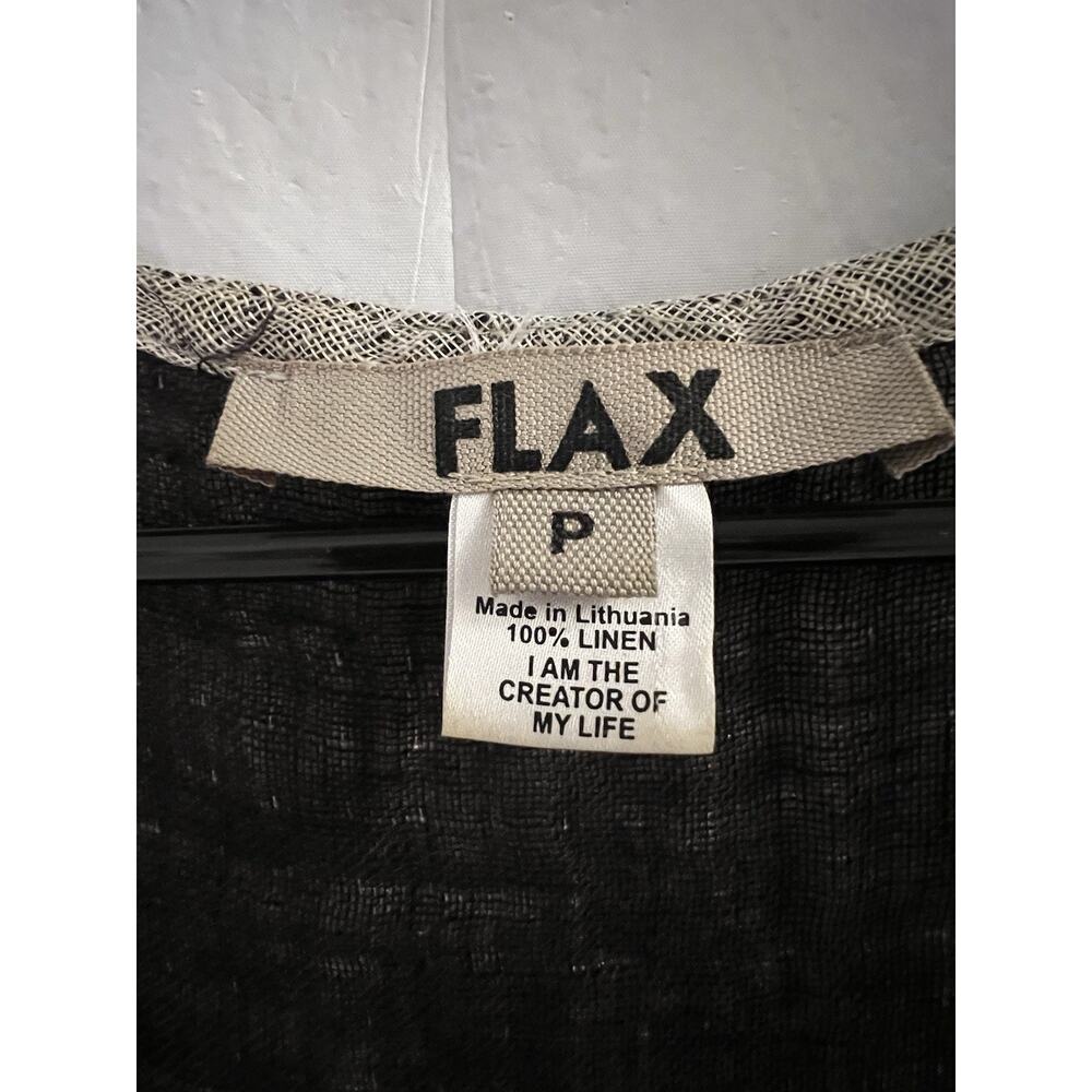 Flax Brown Black Color Block Linen Tank Shift Dress Sz S Resort Beach - Picture 3 of 5